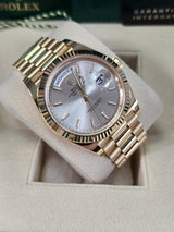 Rolex Day-Date "President" 40mm Yellow Gold Silver Index Dial - 228238 - New 2024