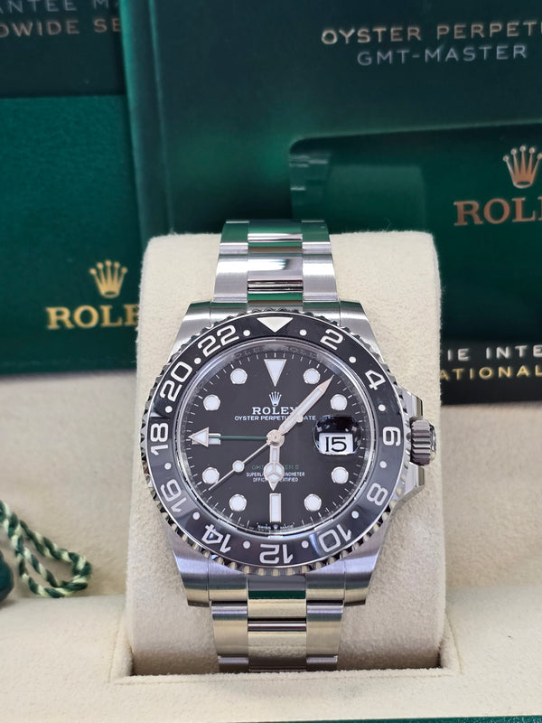 Rolex GMT-Master II 40mm Black Dial Black Bezel Oyster "Bruce Wayne" - 126710GRNR - New 2025