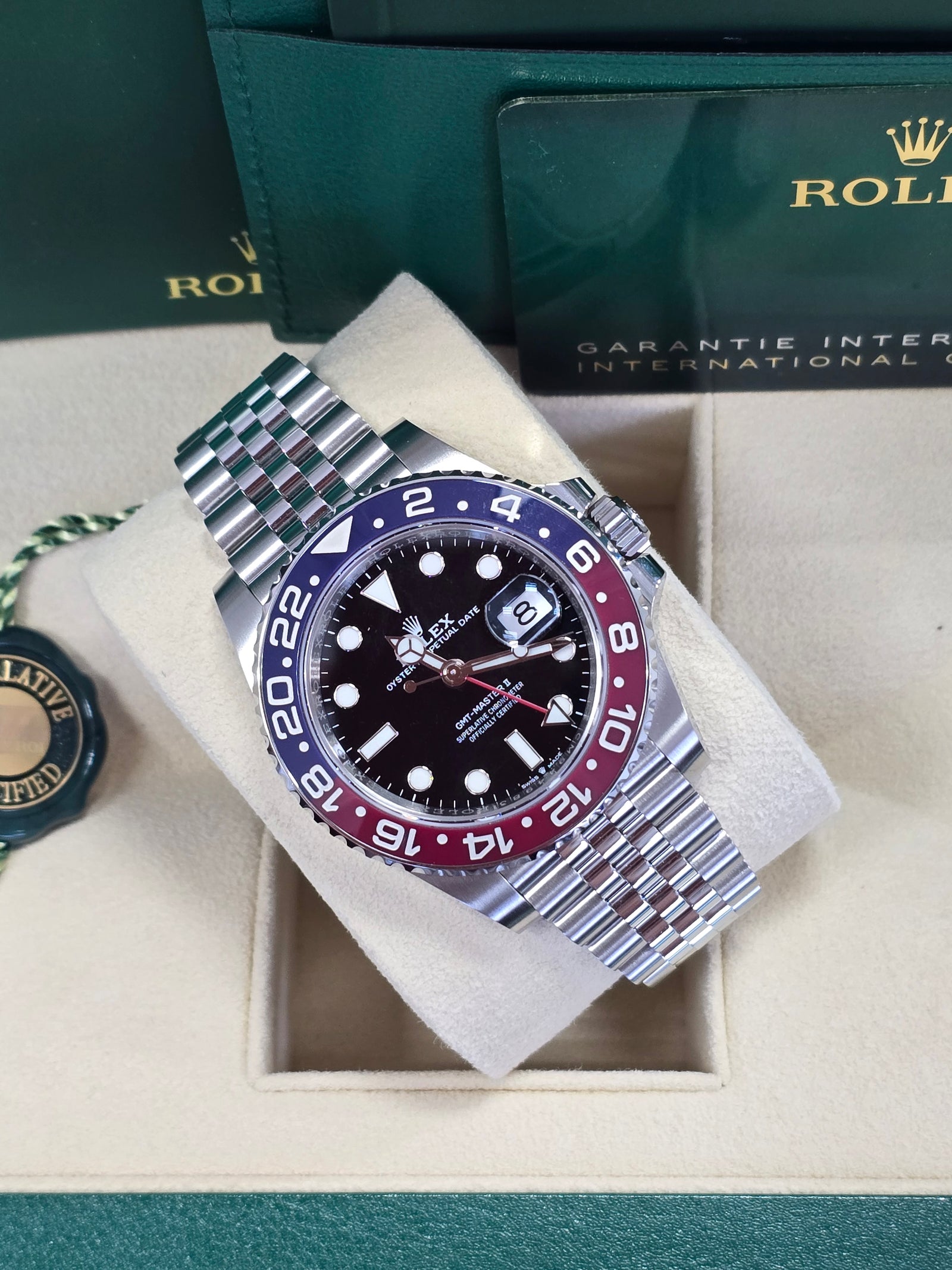 Rolex GMT Master II 40mm Black Dial Blue Red Bezel Pepsi Jubilee 126710BLRO New 2024