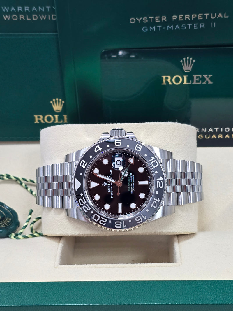 Rolex GMT-Master II 40mm Black Dial Black Bezel Jubilee "Bruce Wayne" - 126710GRNR - New 2025