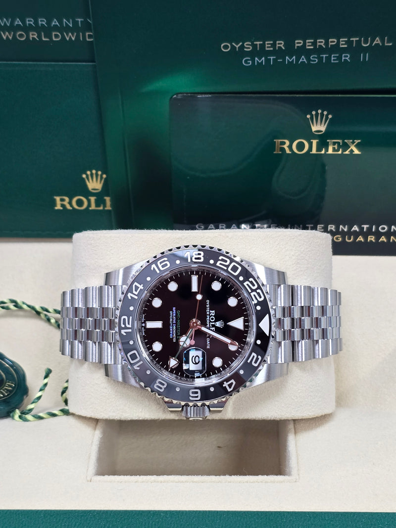 Rolex GMT-Master II 40mm Black Dial Black Bezel Jubilee "Bruce Wayne" - 126710GRNR - New 2025