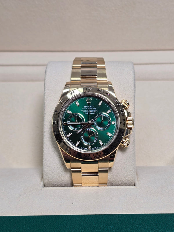 Rolex Cosmograph Daytona 40mm Yellow Gold Green Dial “John Mayer” - 116508 - New 2023