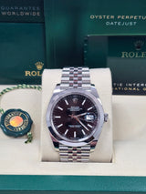 Rolex Datejust 41mm Smooth Bezel Black Index Dial Jubilee - 126300 - New 2024