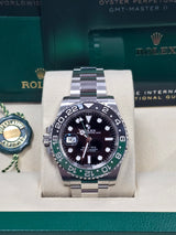 Rolex GMT-Master II 40mm Left-Handed Black Dial Green/Black Bezel Oyster "Lefty Sprite" - 126720VTNR - New 2025