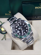 Rolex GMT-Master II 40mm Left-Handed Black Dial Green/Black Bezel Oyster "Lefty Sprite" - 126720VTNR - New 2025