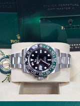 Rolex GMT-Master II 40mm Left-Handed Black Dial Green/Black Bezel Oyster "Lefty Sprite" - 126720VTNR - Brand New 2024