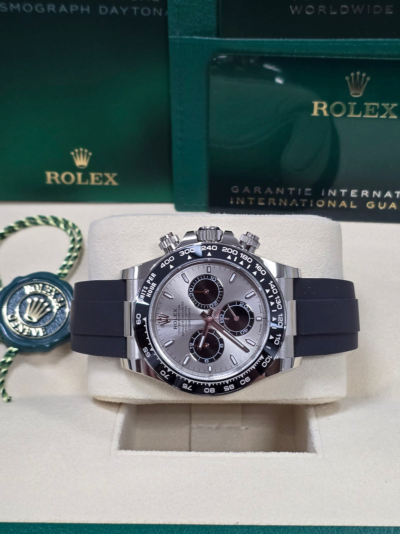 Rolex Cosmograph Daytona 40mm White Gold Grey "Ghost" Dial Oysterflex - 126519LN - Brand New 2024