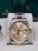 Rolex Sky-Dweller 42mm Two-Tone Yellow Gold Champagne Dial Jubilee - 336933 - New 2024