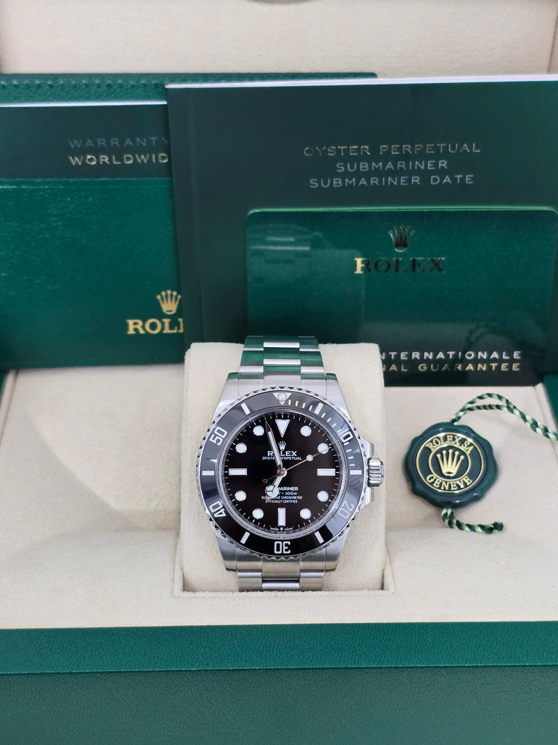 Rolex Submariner 41mm No Date Stainless Steel Black Dial Black Bezel  - 124060  - New 2025