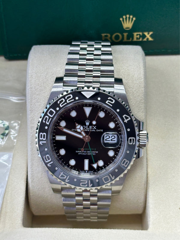 Rolex GMT-Master II 40mm Black Dial Black Bezel Jubilee "Bruce Wayne" - 126710GRNR - New 2025