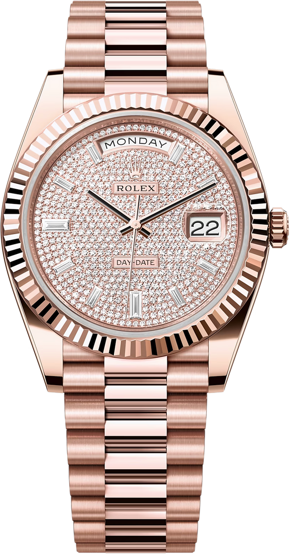 Rolex Day-Date "President" 40mm Everose Gold Diamond Pave Dial - 228235 - Brand New 2024
