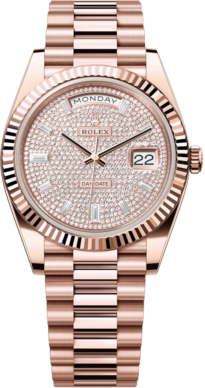 Rolex Day-Date "President" 40mm Everose Gold Diamond Pave Dial - 228235 - New 2024