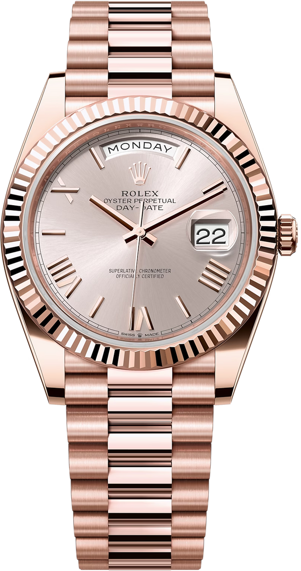 Rolex Day-Date "President" 40mm Everose Gold Sundust Roman Dial - 228235 - Brand New 2024
