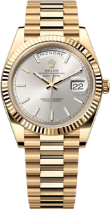 Rolex Day-Date "President" 40mm Yellow Gold Silver Index Dial - 228238 - New 2024