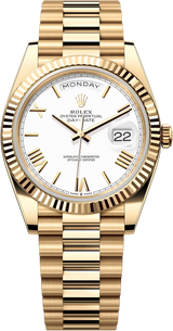 Rolex Day-Date "President" 40mm Yellow Gold White Roman Dial - 228238 - Brand New 2024