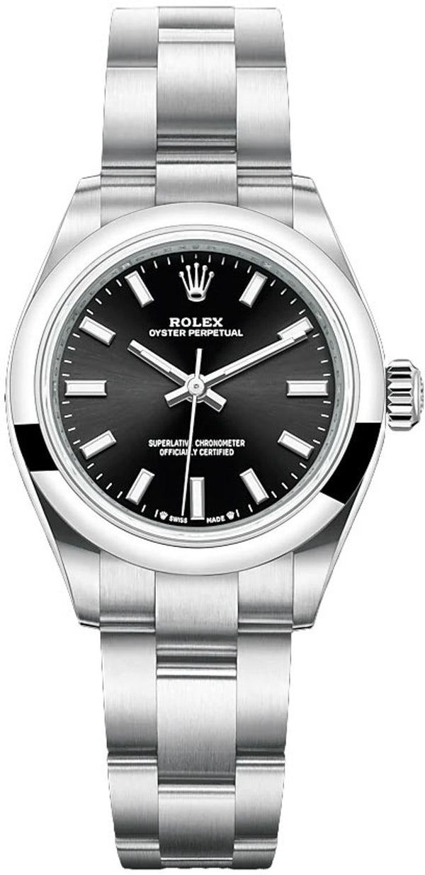 Rolex Oyster Perpetual 28mm Black Dial - 276200 - Brand New 2024