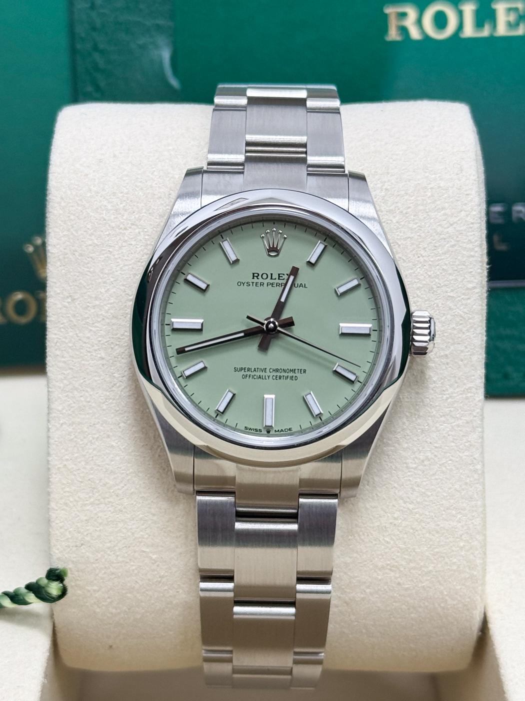 Rolex Oyster Perpetual 31mm Pistachio Dial Oyster Bracelet – 277200