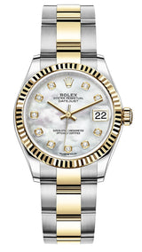 Rolex Lady Datejust 31mm Mother of Pearl Diamond Dial Fluted Two-Tone Oyster - 278273 - Brand New 2023