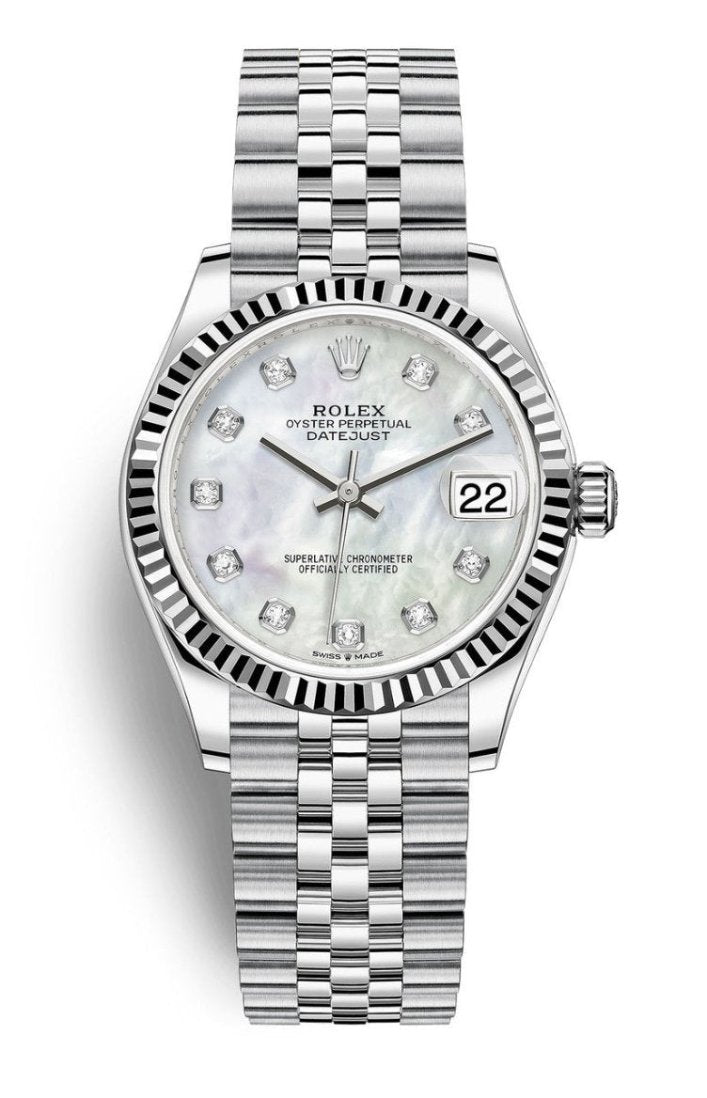 Rolex Lady-Datejust 31mm Mother of Pearl Diamond Dial Fluted Bezel Jubilee Bracelet 278274 – New 2025