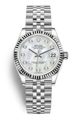 Rolex Lady Datejust 31mm Mother of Pearl Diamond Dial Fluted Jubilee - 278274 - Brand New 2024