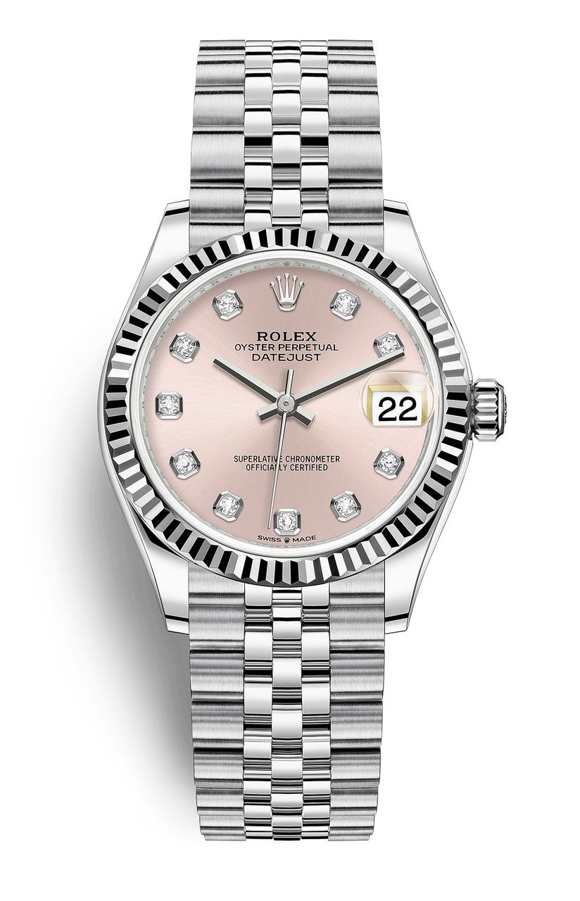 Rolex Lady Datejust 31mm Pink Diamond Dial Fluted Bezel Jubilee Bracelet 278274 – New 2025