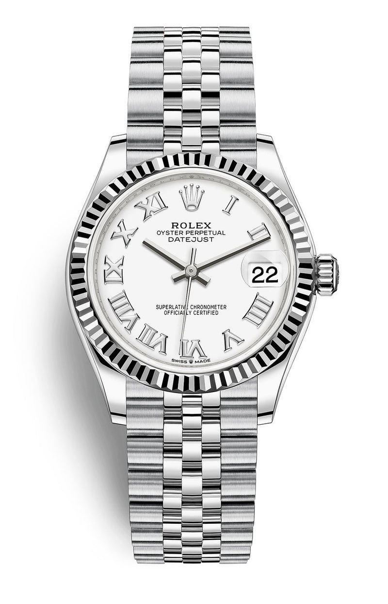 Rolex Lady Datejust 31mm White Roman Dial Fluted Jubilee - 278274 - Brand New 2023