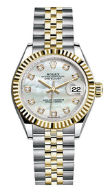 Rolex Lady Datejust 28mm Mother of Pearl Diamond Dial Two-Tone Jubilee - 279173 - Brand New 2023