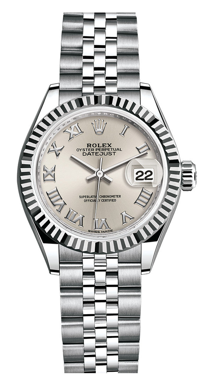 Rolex Lady Datejust 28mm Silver Roman Dial Jubilee - 279174 - New 2024