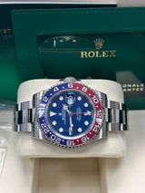 Rolex GMT-Master II 40mm White Gold Blue Dial Blue/Red Bezel "Pepsi" Oyster - 126719BLRO - New 2025