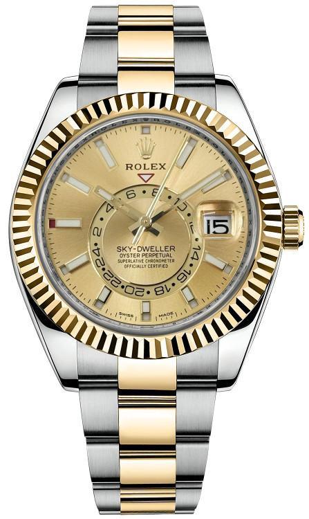 Rolex Sky-Dweller Two-tone 42mm Champagne Dial Oyster - 326933 - 2023