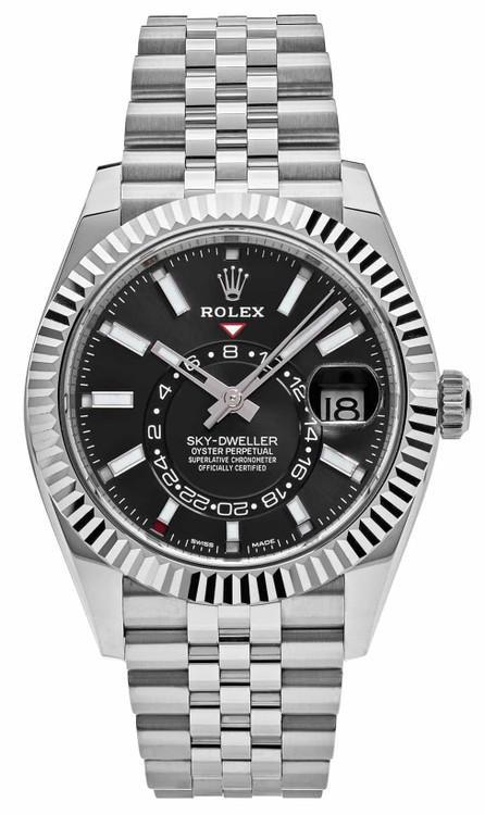 Rolex Sky-Dweller Stainless Steel Black Dial Jubilee - 326934