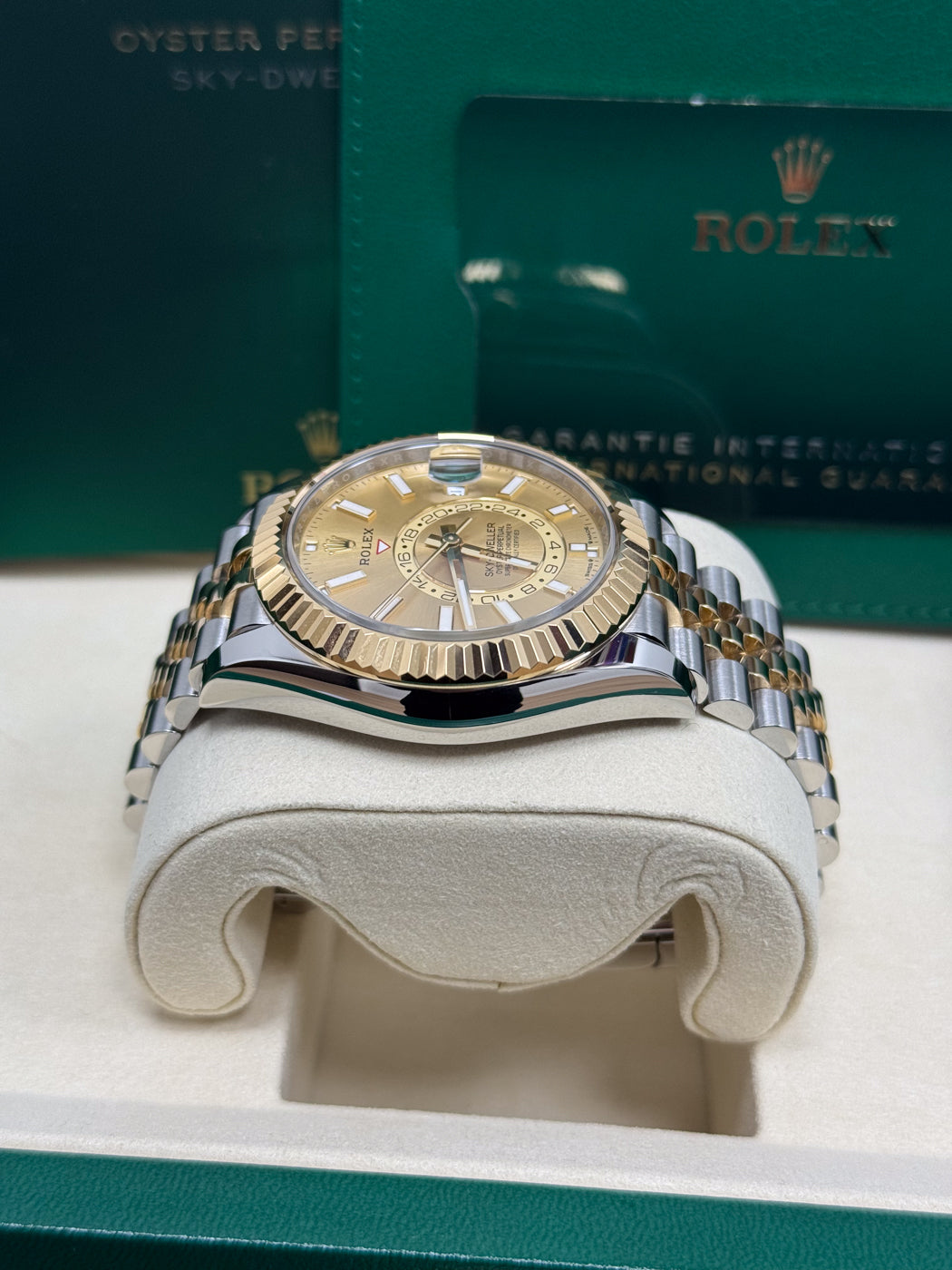 Rolex Sky-Dweller 42mm Two-Tone Yellow Gold Champagne Dial Jubilee Bra