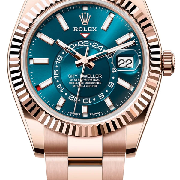 Rolex Sky Dweller 42mm Rose Gold Blue Dial Oyster 336935 New 2024 Gamzo Co