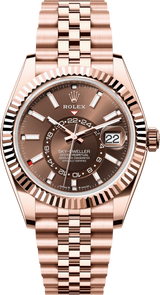 Rolex Sky-Dweller 42mm Rose Gold Chocolate Dial Jubilee - 336935  - New 2025