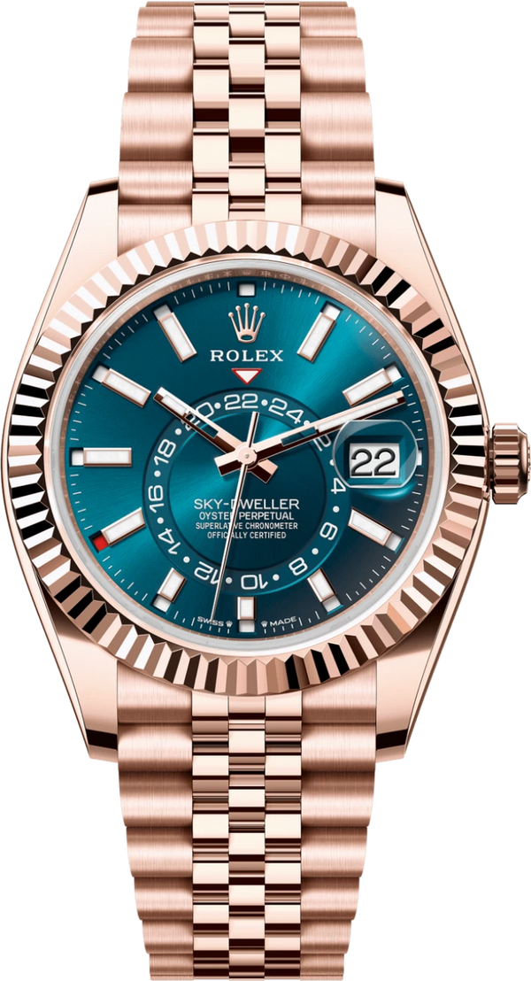 Rolex Sky-Dweller 42mm Rose Gold Blue Dial Jubilee - 336935  - New 2024