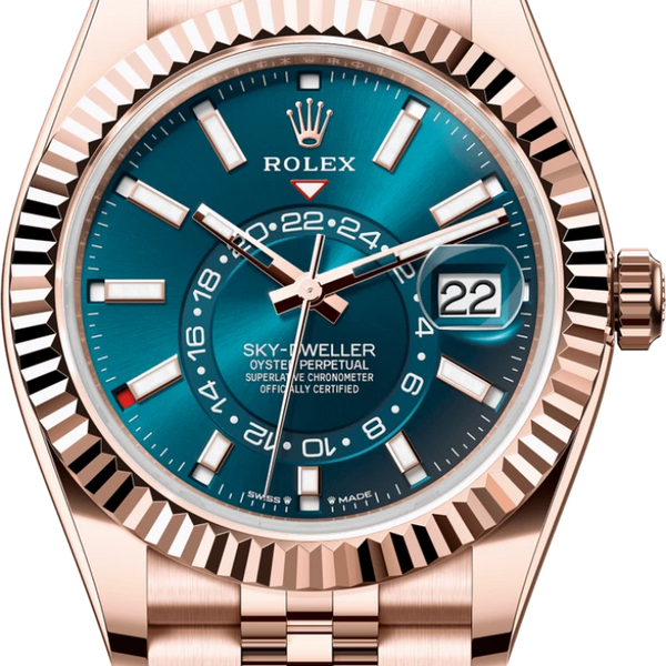 Rolex Sky-Dweller 42mm Rose Gold Blue Dial Jubilee 336935 New