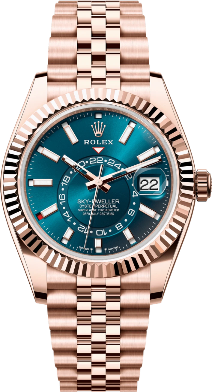 Rolex Sky-Dweller 42mm Rose Gold Blue Dial Jubilee - 336935  - New 2024