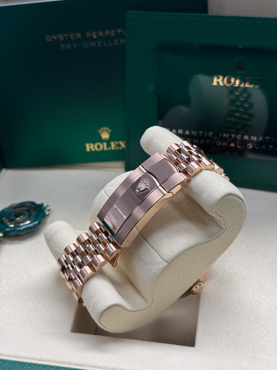 Rolex Sky-Dweller 42mm Rose Gold Chocolate Dial Jubilee Bracelet 33693