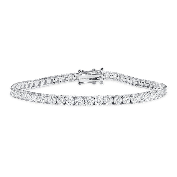 White Gold Diamond Tennis Bracelet - Round Diamonds