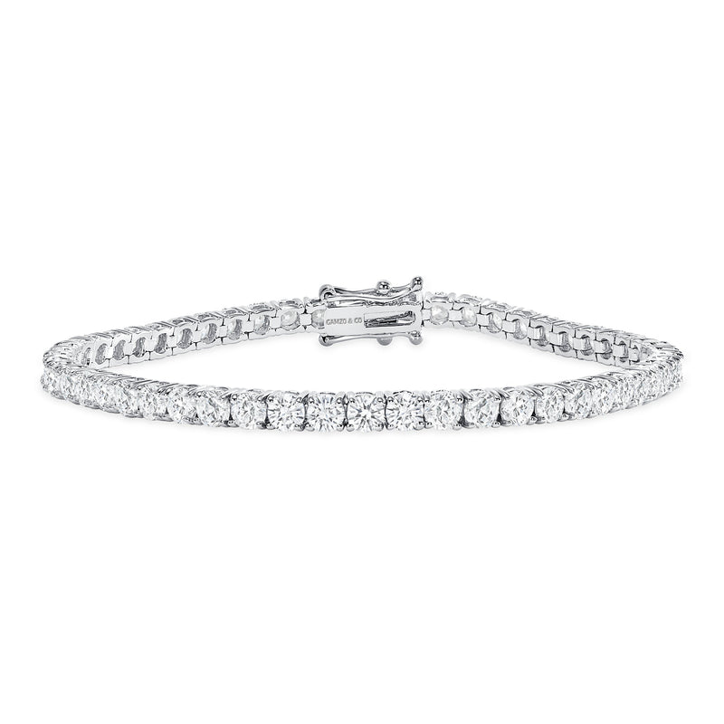 White Gold Diamond Tennis Bracelet - Round Diamonds