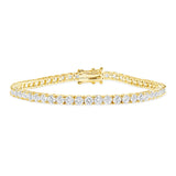 Yellow Gold Diamond Tennis Bracelet - Round Diamonds