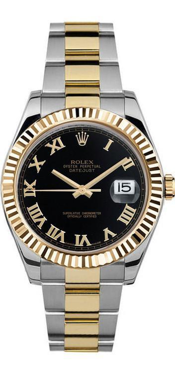 Rolex Datejust II Two-tone 41mm Black Roman Dial - 116333 - 2011