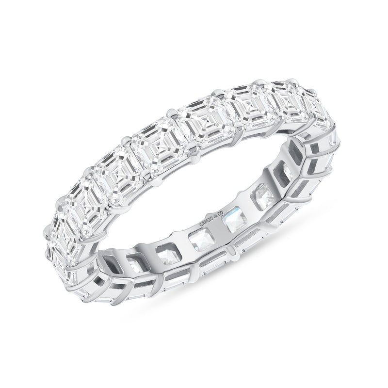 White Gold Asscher Cut Diamond Eternity Band