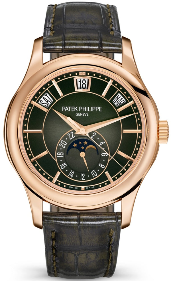 Patek Philippe Complications Annual Calendar Rose Gold Olive Green Dial 5205R-001 - New 2024