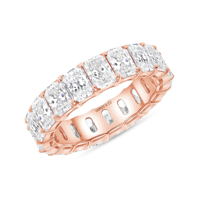 Rose Gold  Radiant Cut Diamond Eternity Band