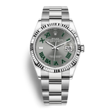 Rolex Datejust 36mm Fluted Bezel "Wimbledon" Roman Dial Oyster - 126234 - New 2024