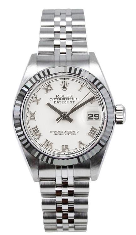 Rolex Women's Datejust Stainless Steel 26mm White Roman Dial