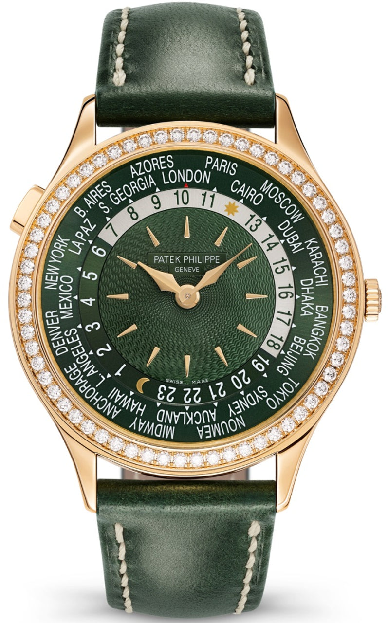 Patek Philippe Complications Rose Gold Diamond Bezel Green Dial 7130R-014 - New 2024