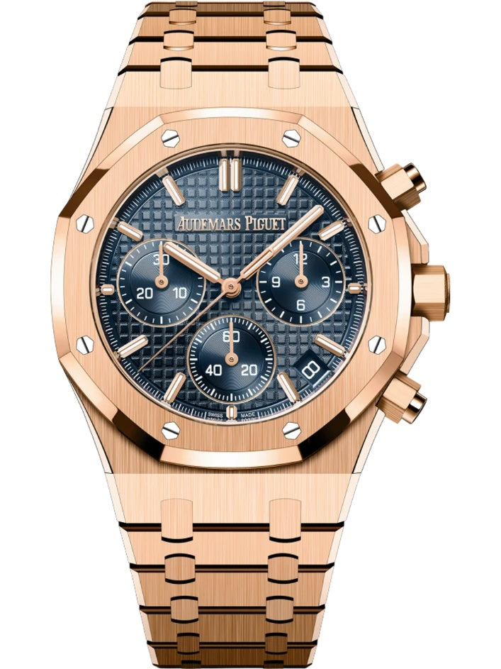 Audemars Piguet Mens Royal Oak Rose Gold Blue Chrono Dial 26240OR.OO.1320OR.05