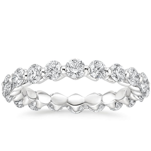 Round Cut Lab Grown Diamond Full Eternity Band - Floating Setting